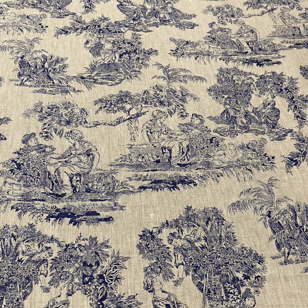 Stoff Blue Toile de Jouy