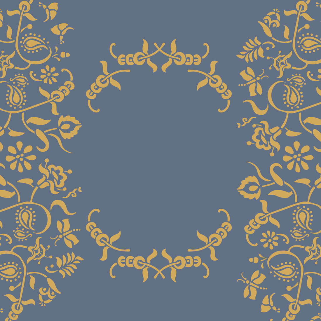 Schablone Paisley Floral Garland