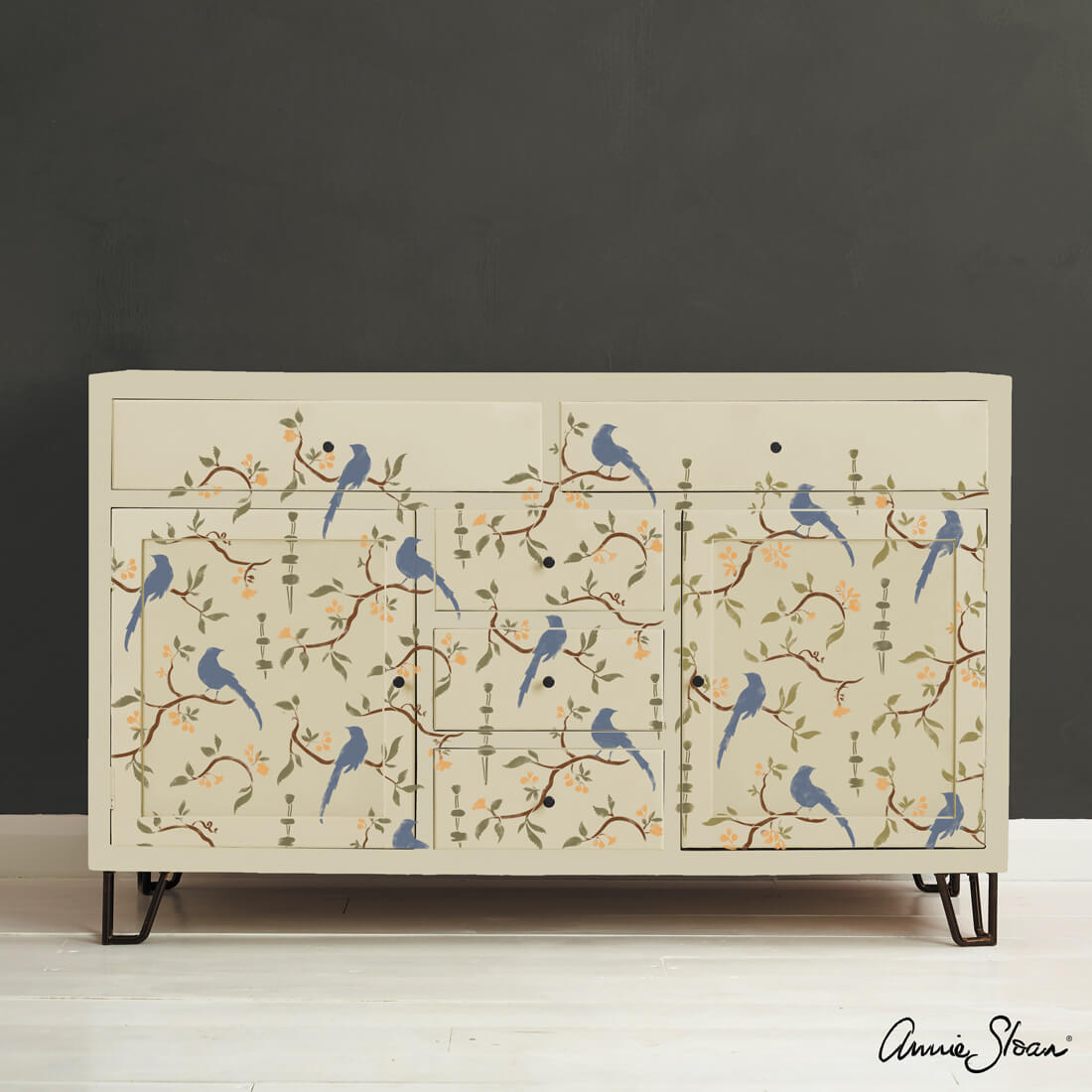 Schablone Chinoiserie Birds